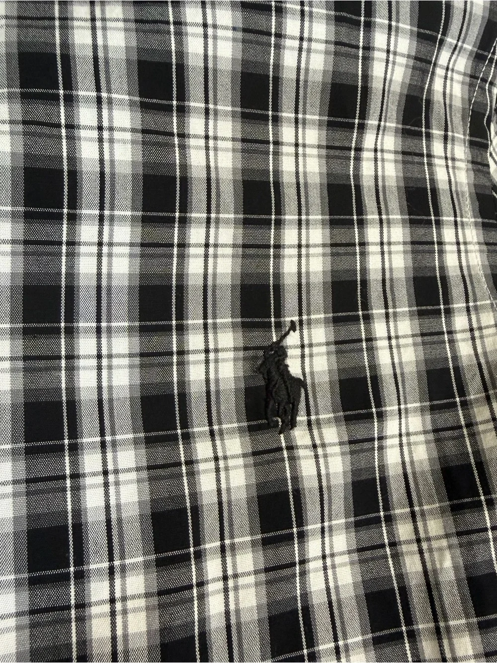 Boys Ralph Lauren Black & White Plaid Short-Sleeve Button-Down Shirt
